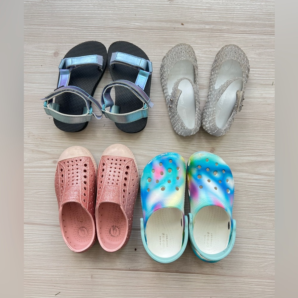 Girls Size 10 Sandals - Crocs, Natives, Tevas, Mini Melissa